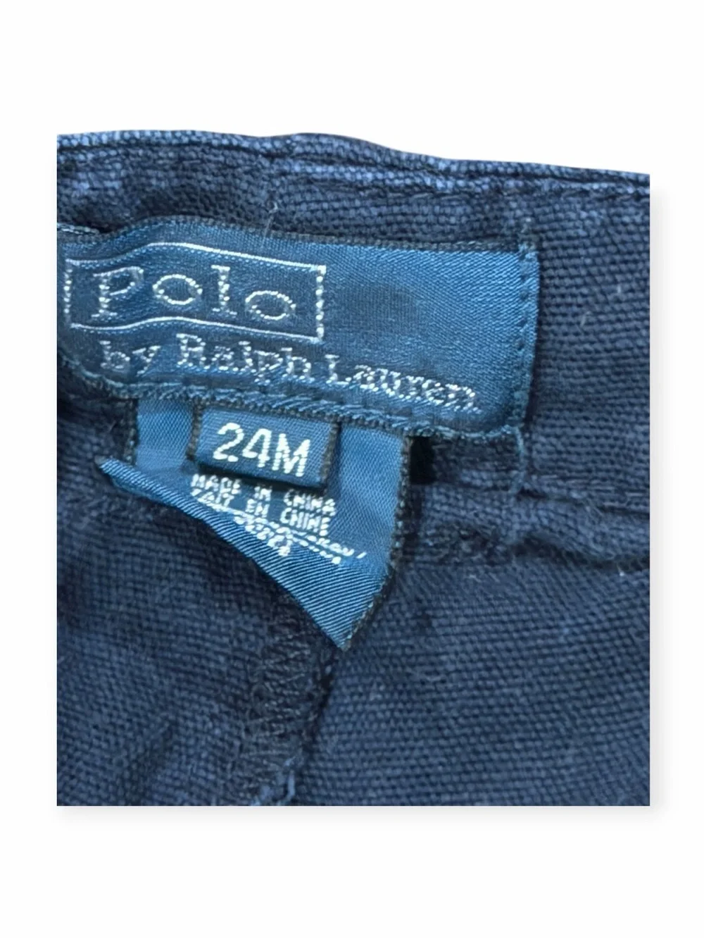 Ralph Lauren, Navy Shorts with Green Polo Emblem, Size 24 months